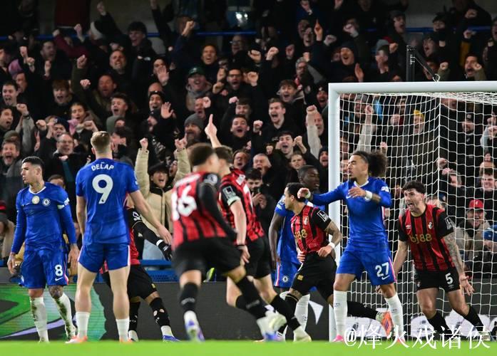 英超-帕尔默贡献进球恩佐远射得分 切尔西2-2战平伯恩茅斯